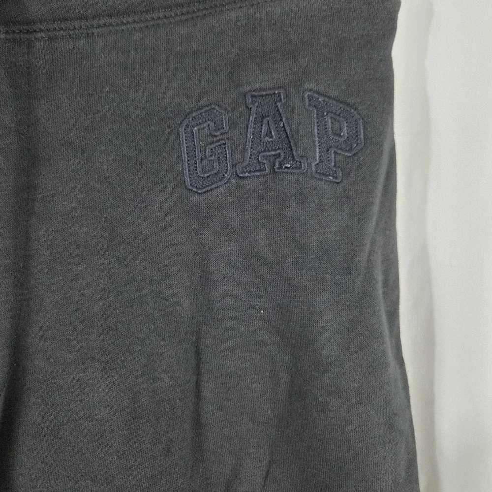 Gap Pants Mens Medium Black Fleece Joggers Sweatpants Cuffed GAP Logo Drawstring